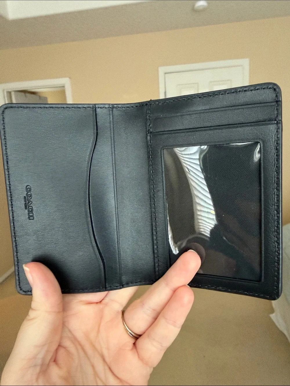 Coach Black Leather Slim Wallet